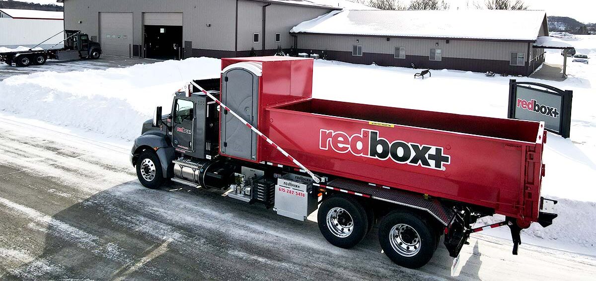 redbox+ truck in snowy area