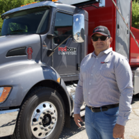 Franchisee next to Redbox+ truck